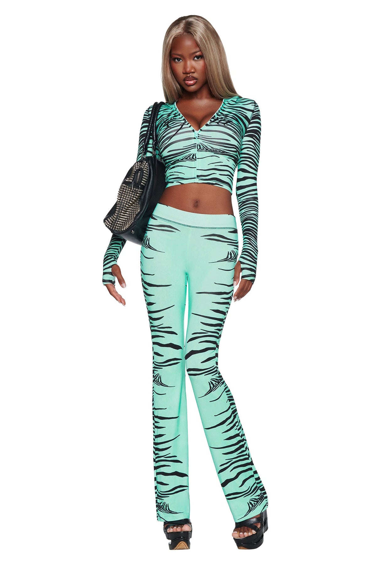 SWEAT À CAPUCHE BLARE - AQUA FINE LINE ZEBRA