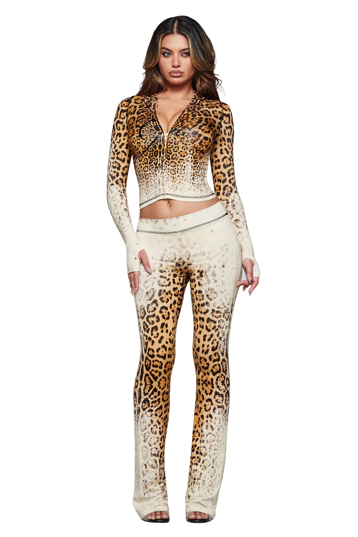 SWEAT À CAPUCHE BLARE - PANTHERA DÉLAVÉ CRÈME