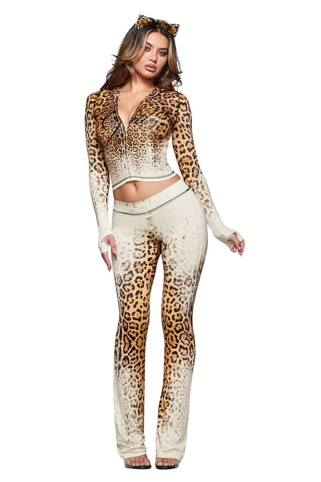 BLARE HOODIE - CREAM FADED PANTHERA
