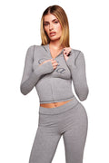 SWEAT À CAPUCHE BLARE JERSEY - GRIS : GRIS CHINÉ