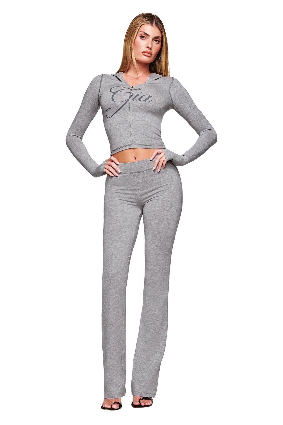 SWEAT À CAPUCHE BLARE JERSEY - GRIS : GRIS CHINÉ