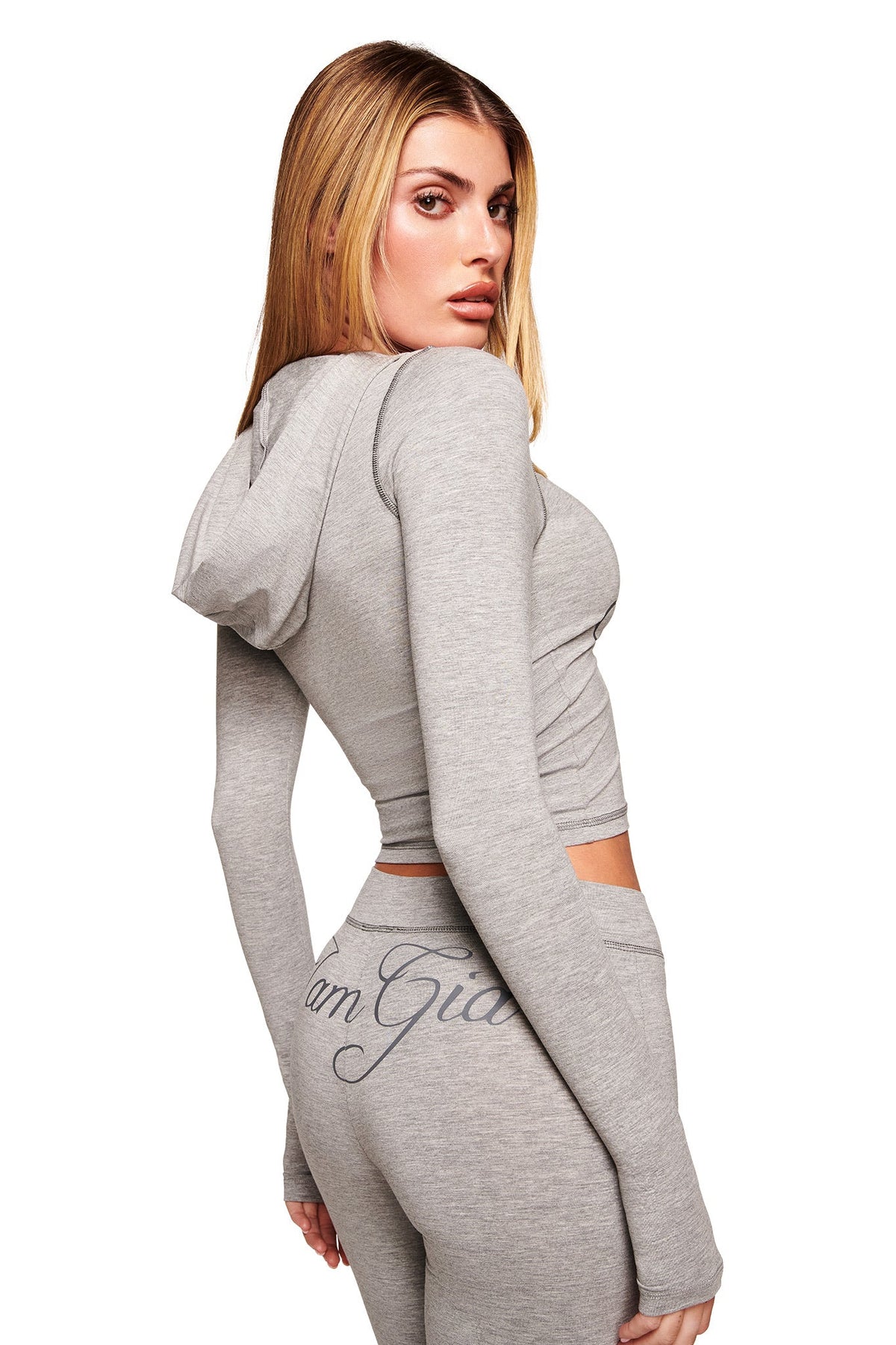SWEAT À CAPUCHE BLARE JERSEY - GRIS : GRIS CHINÉ