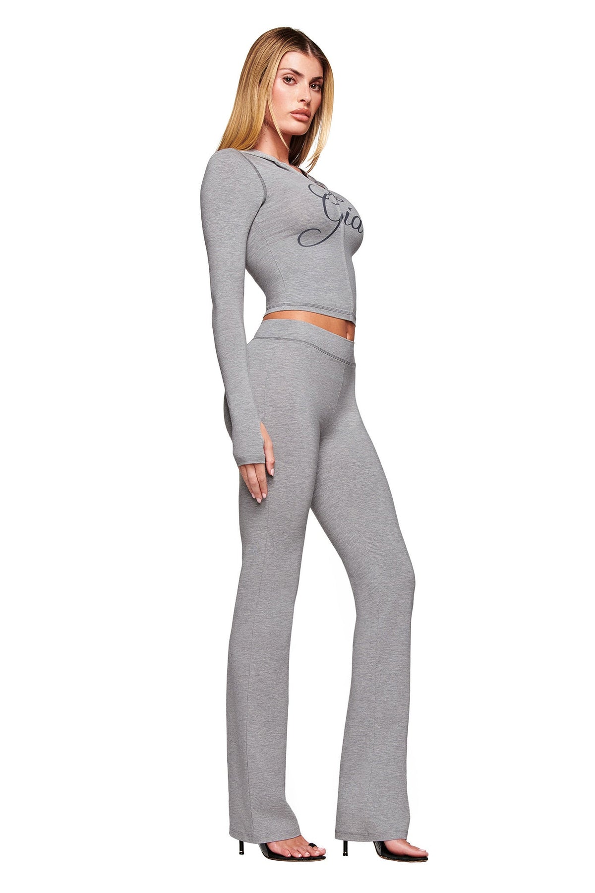 SWEAT À CAPUCHE BLARE JERSEY - GRIS : GRIS CHINÉ