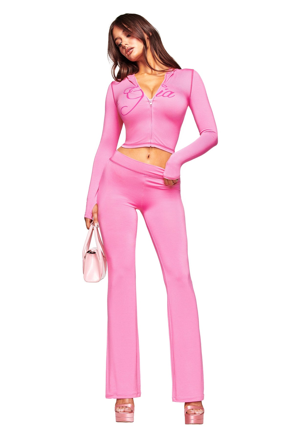 SUDADERA CON CAPUCHA BLARE - ROSA NEÓN