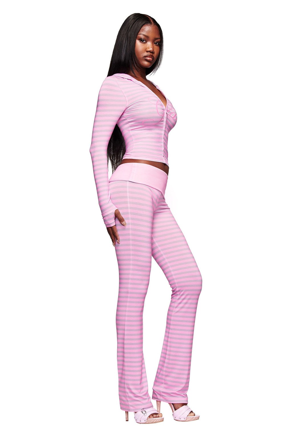 BLARE HOODIE - LIGHT PINK STRIPE
