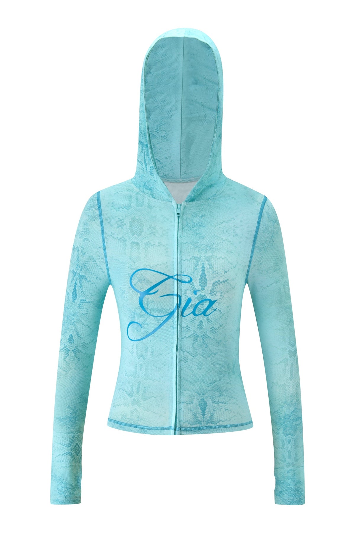 BLARE KAPUZENPULLI - TEAL SERPENTINE