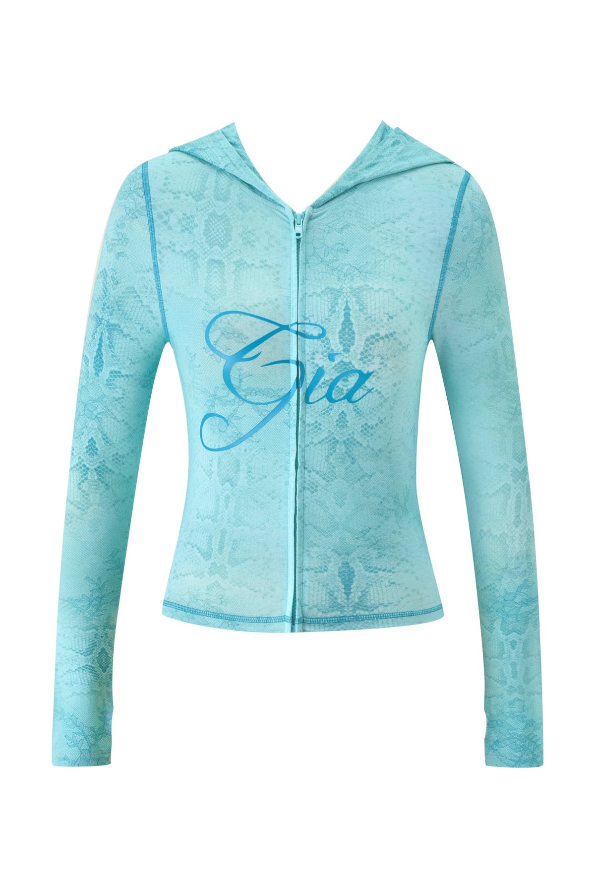 BLARE KAPUZENPULLI - TEAL SERPENTINE