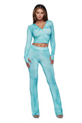 BLARE TRACKPANT - TEAL SERPENTINE