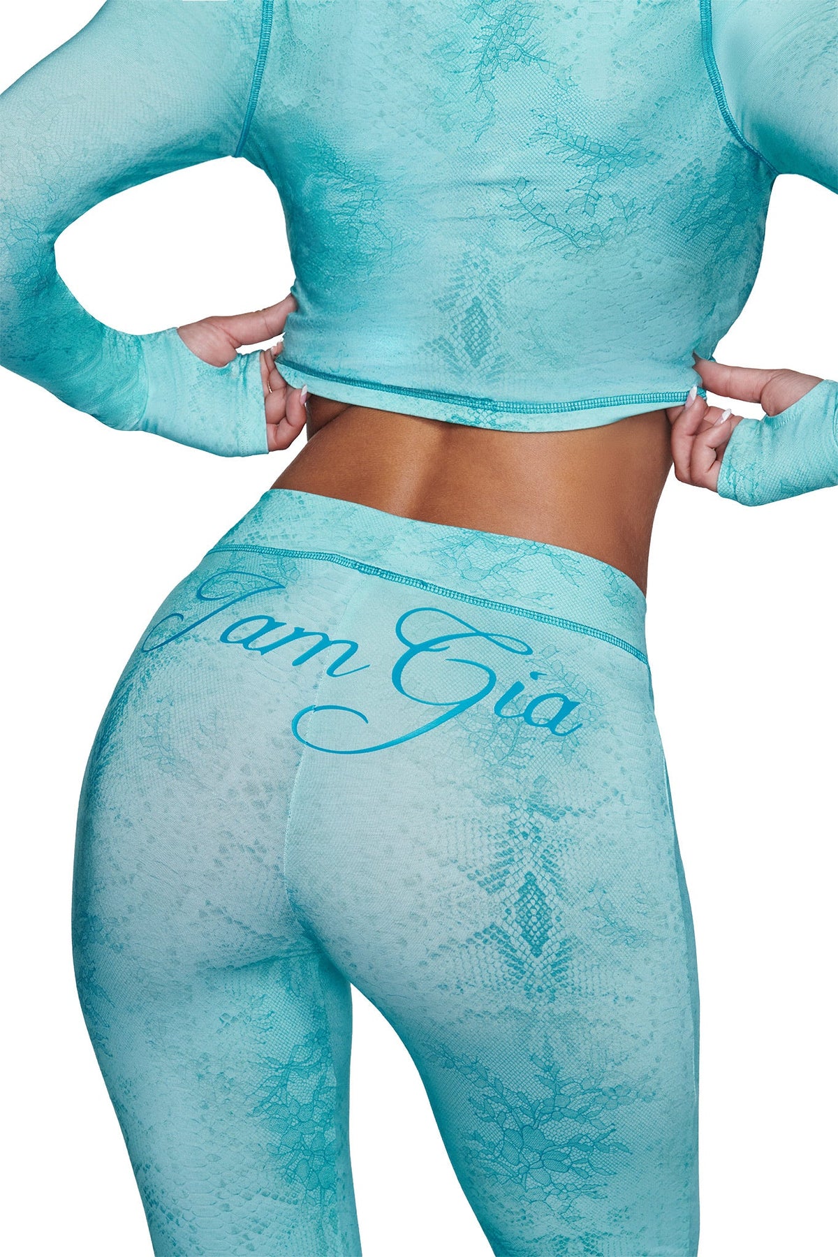 BLARE TRACKPANT - TEAL SERPENTINE