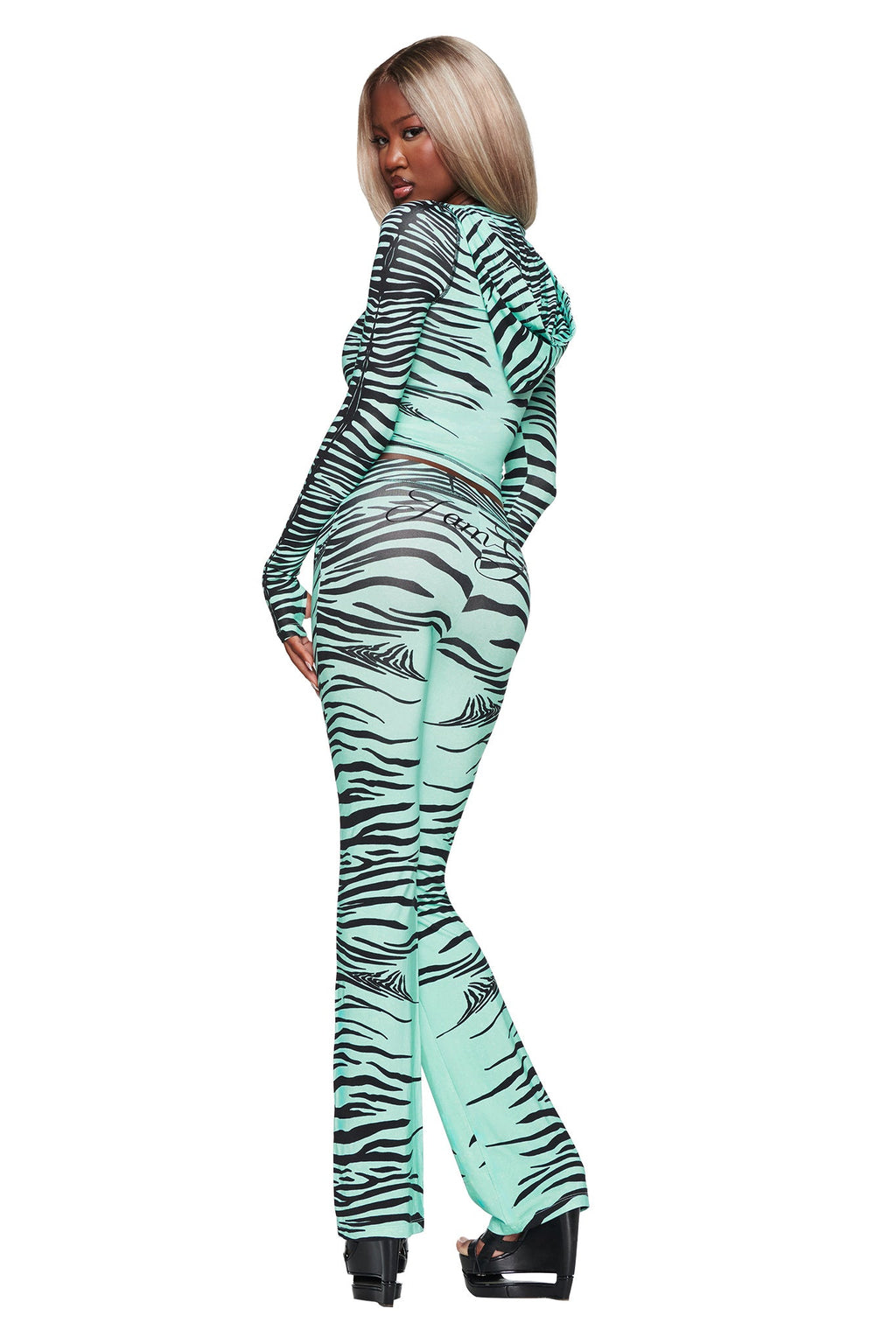 SWEAT À CAPUCHE BLARE - AQUA FINE LINE ZEBRA