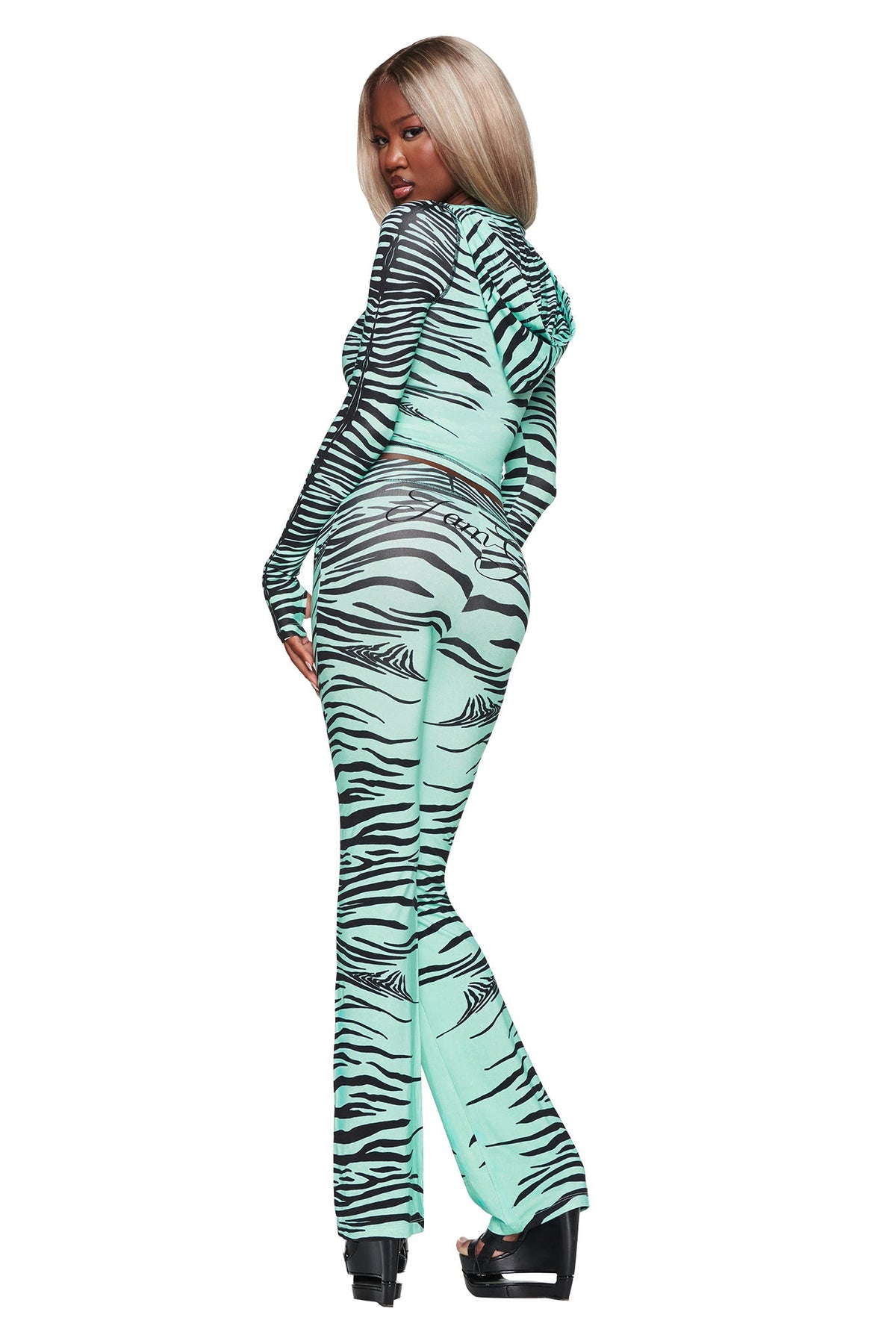 SWEAT À CAPUCHE BLARE - AQUA FINE LINE ZEBRA