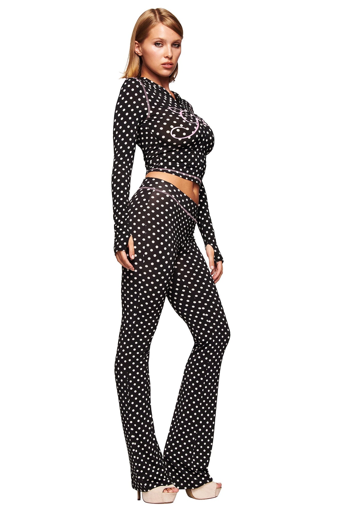 BLARE TRACKPANT - BLACK POLKA DOT