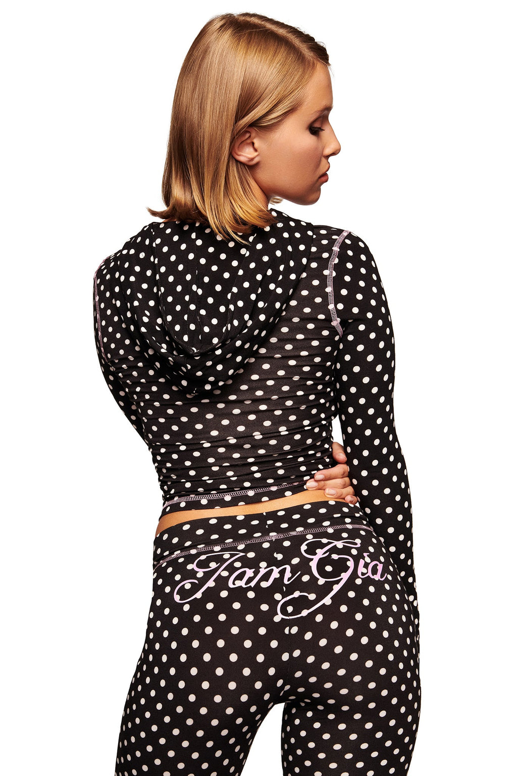 BLARE TRACKPANT - BLACK POLKA DOT
