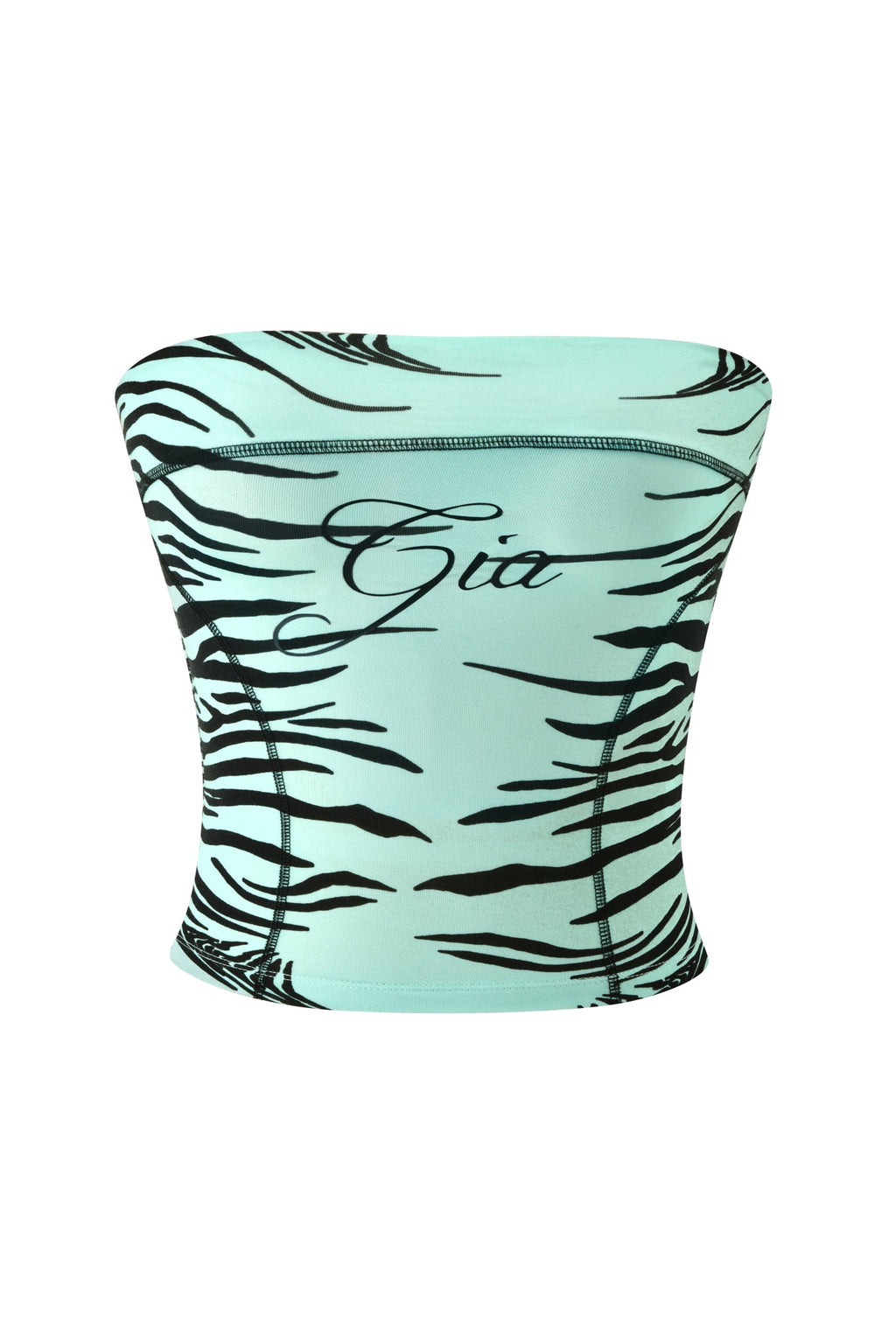 BLARE BOOB TUBE - AQUA FINE LINE ZEBRA