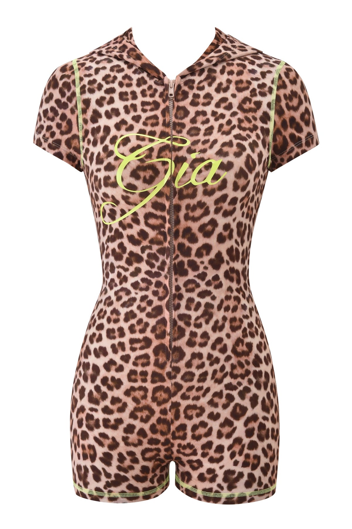 BLARE KURZARM-ROMPER - LEOPARD