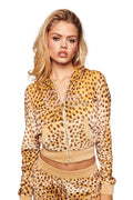 KAMERON VELOUR JACKET - LEOPARD