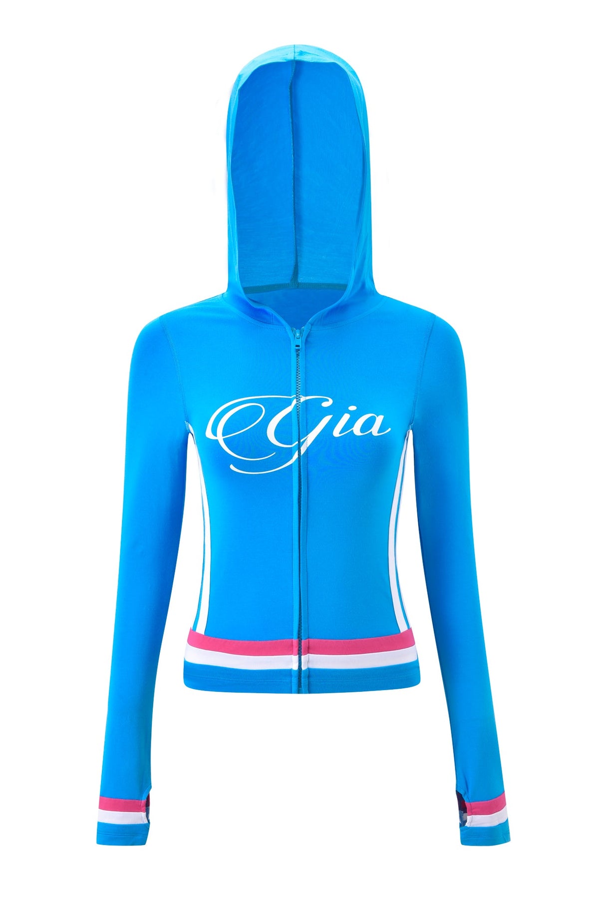 SWEAT À CAPUCHE RAYÉ BLARE - BLEU CIEL