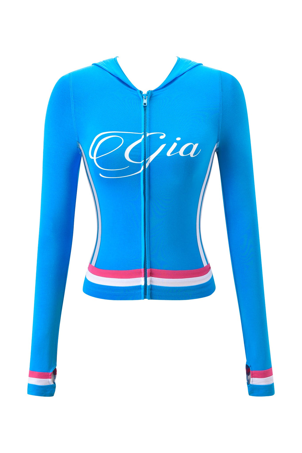 SWEAT À CAPUCHE RAYÉ BLARE - BLEU CIEL