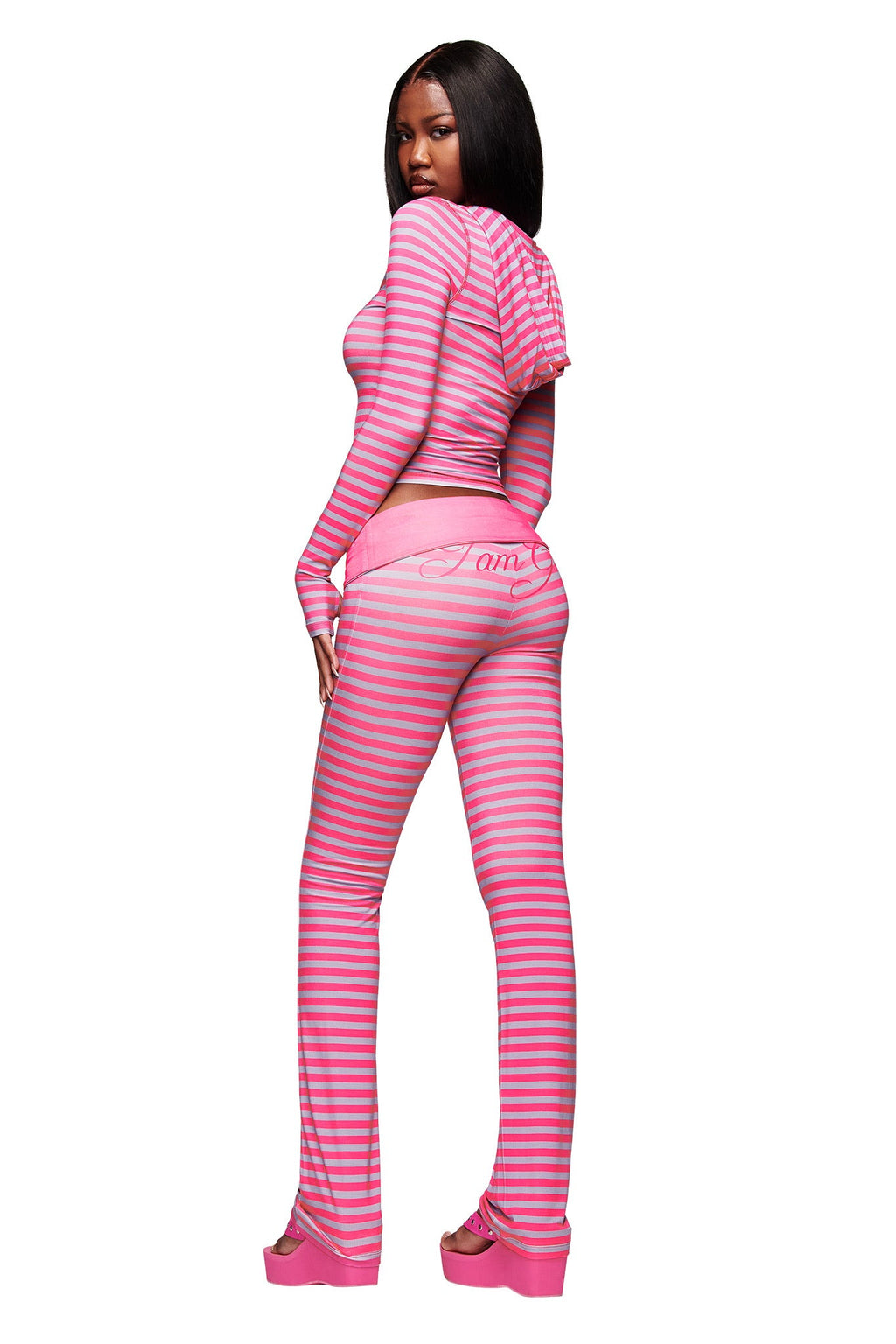 BLARE HOODIE - HOT PINK STRIPE