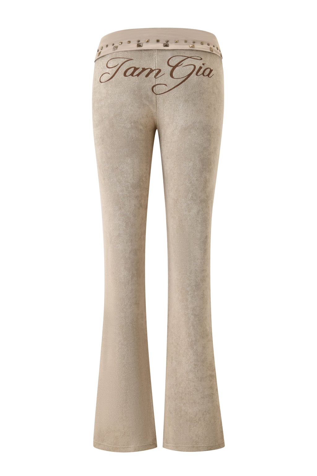 BLARE PANTALONI IN SPUGNA CON BORCHIE - PIETRA