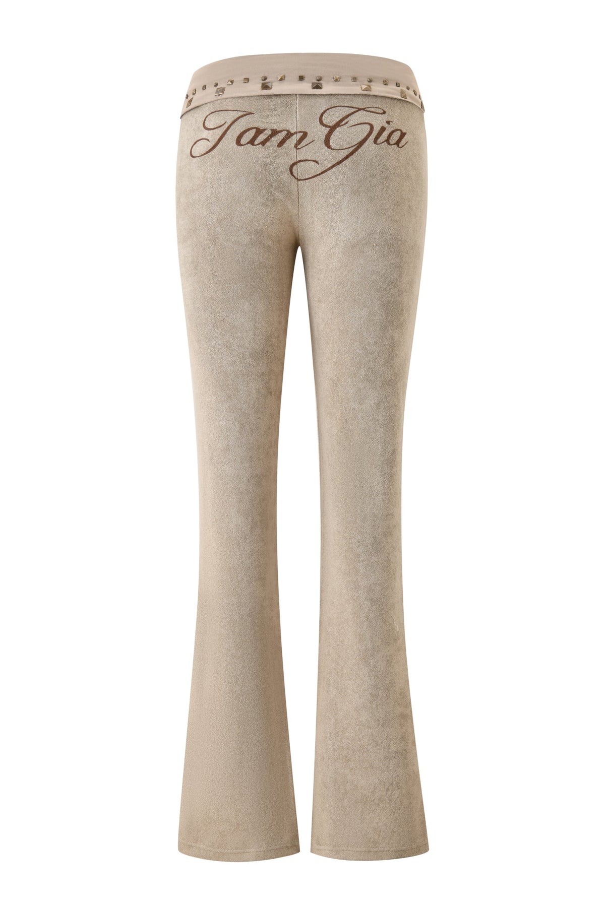 BLARE PANTALONI IN SPUGNA CON BORCHIE - PIETRA