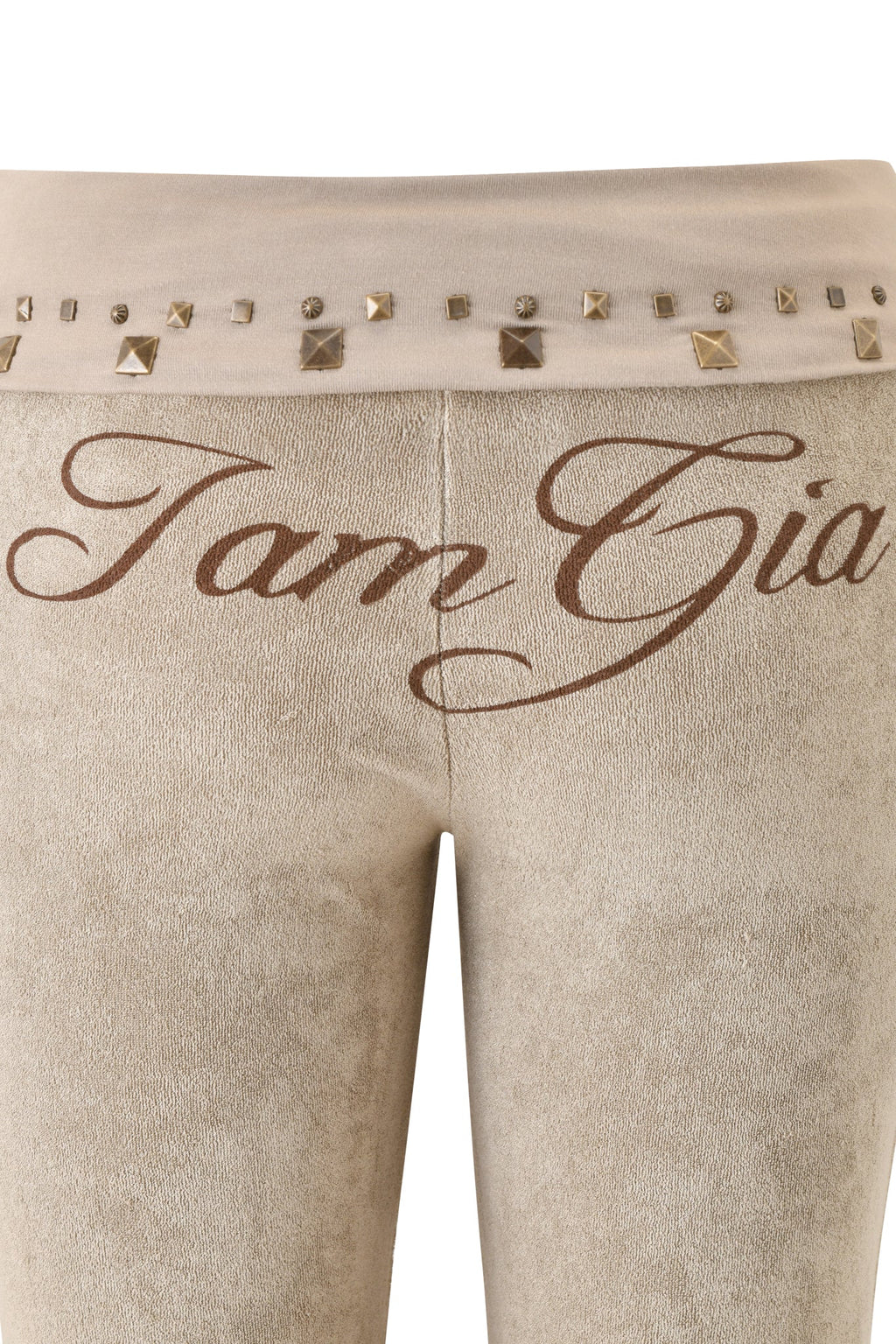 BLARE PANTALONI IN SPUGNA CON BORCHIE - PIETRA