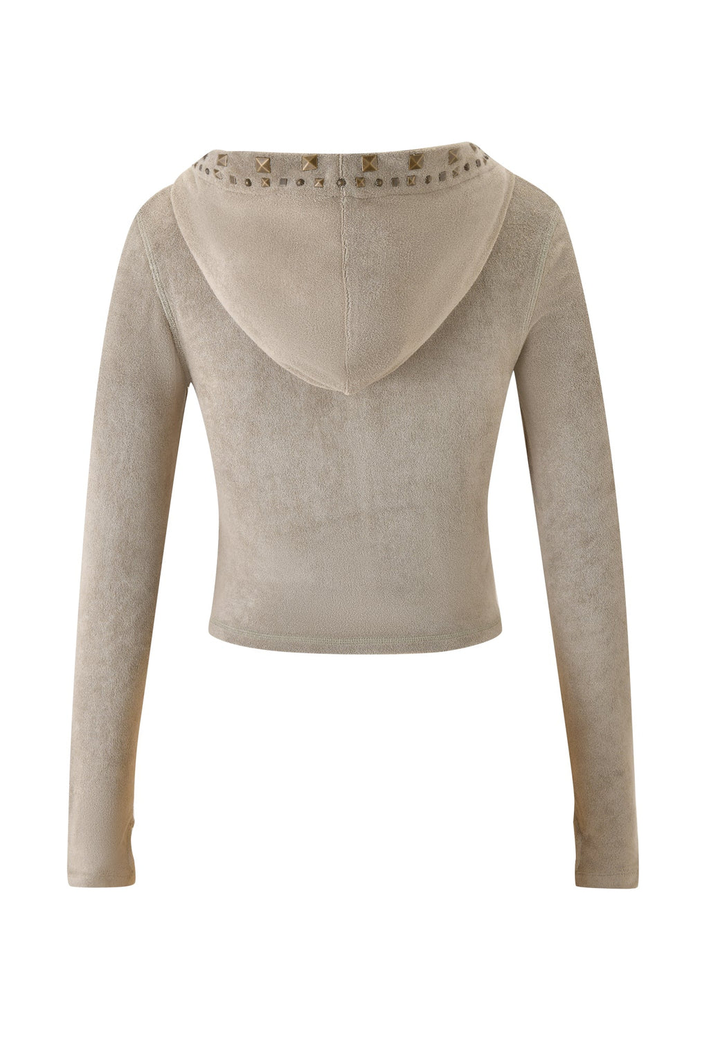 BLARE badstofhoodie met studs - STONE