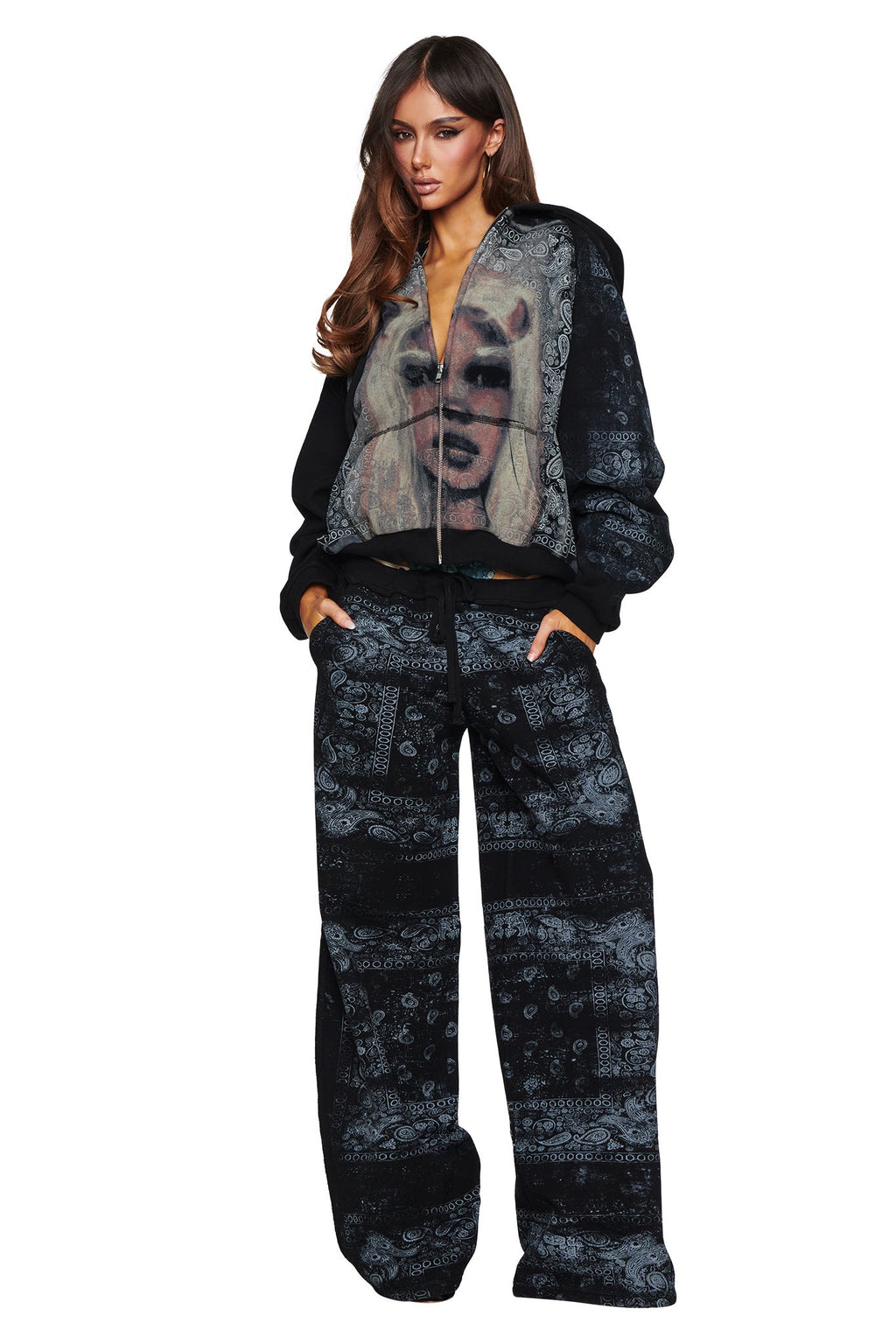 T-REX TRACKPANT - SCHWARZES BANDANA