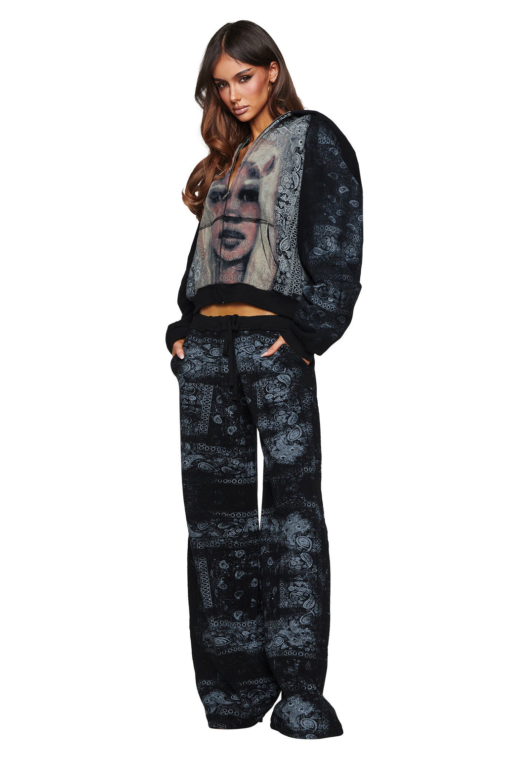 T-REX TRACKPANT - SCHWARZES BANDANA