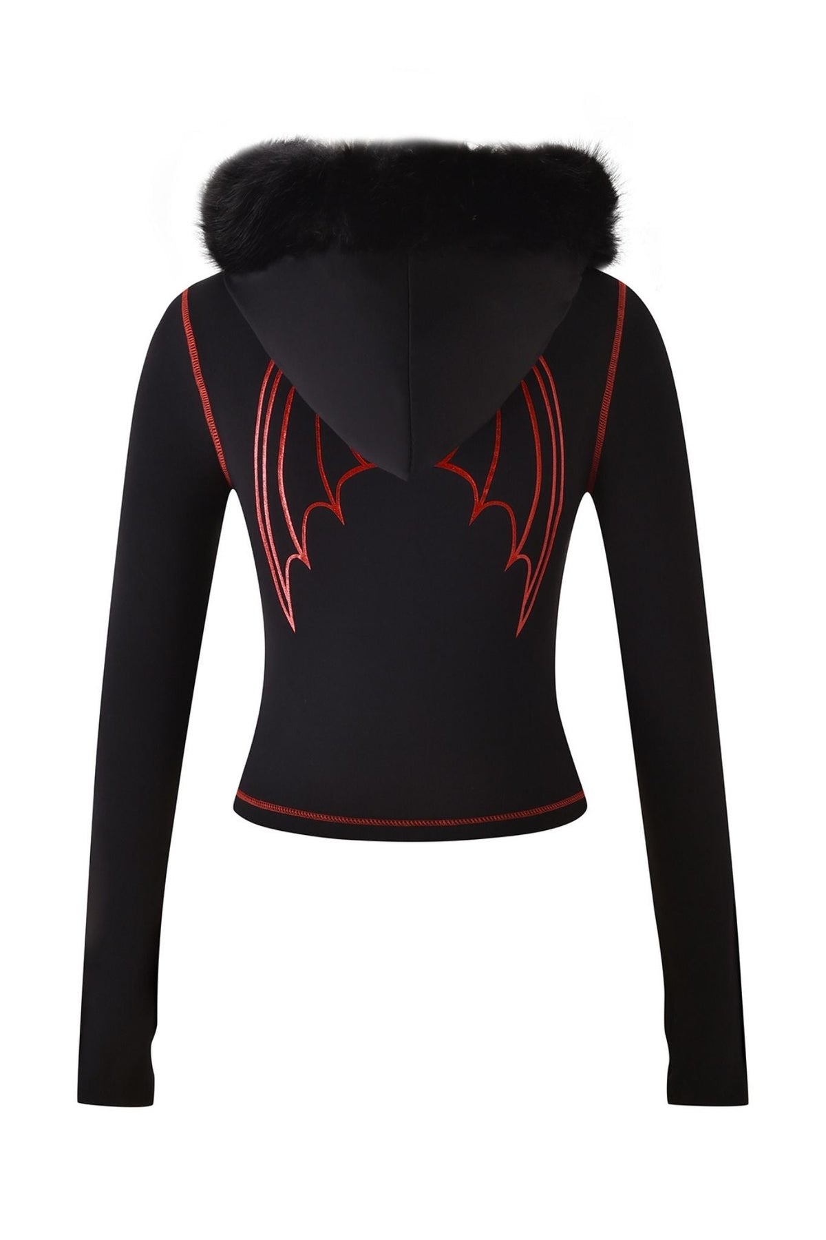 SWEAT À CAPUCHE BLARE AVEC BORDURE EN FOURRURE - NOIR
