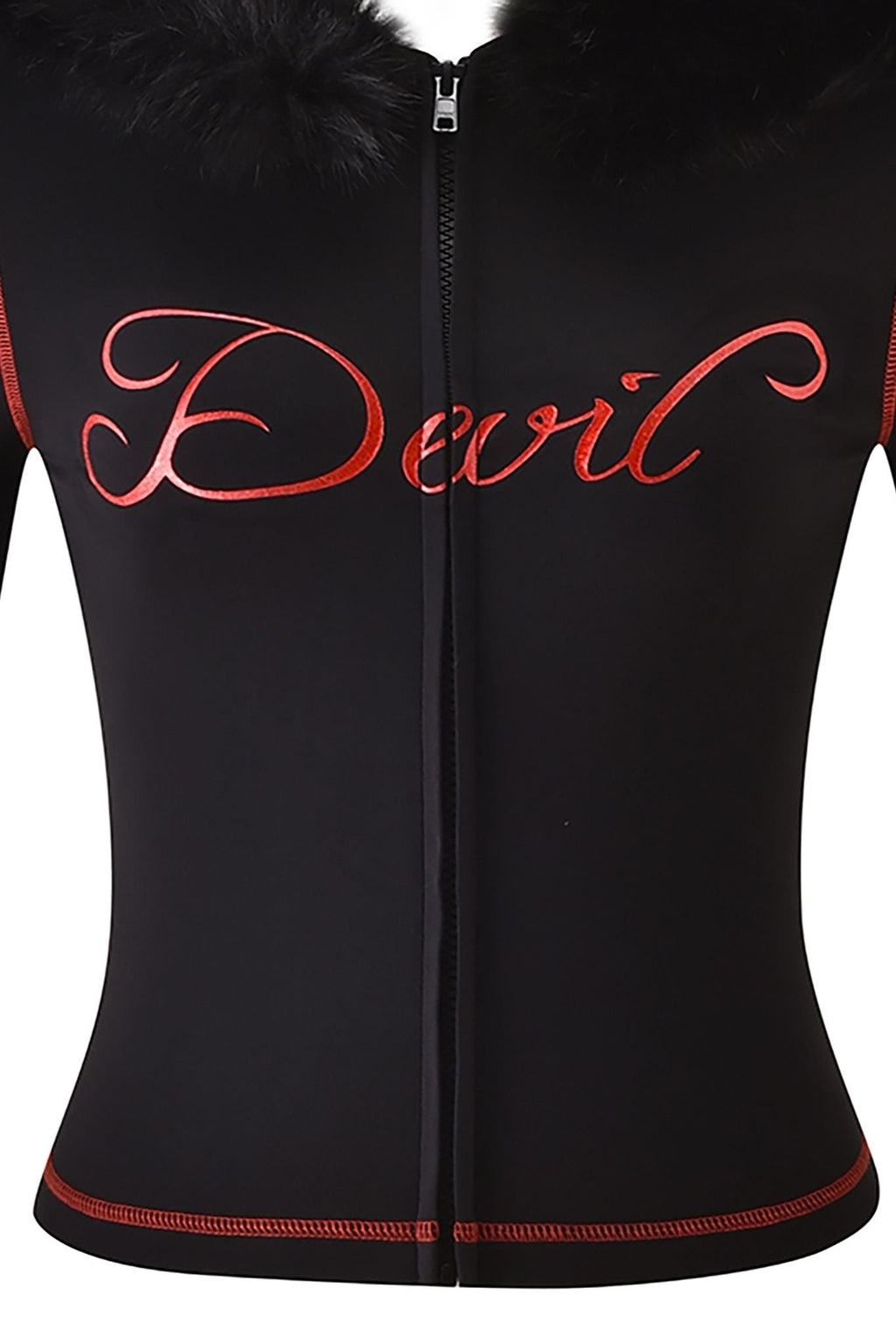 SWEAT À CAPUCHE BLARE AVEC BORDURE EN FOURRURE - NOIR