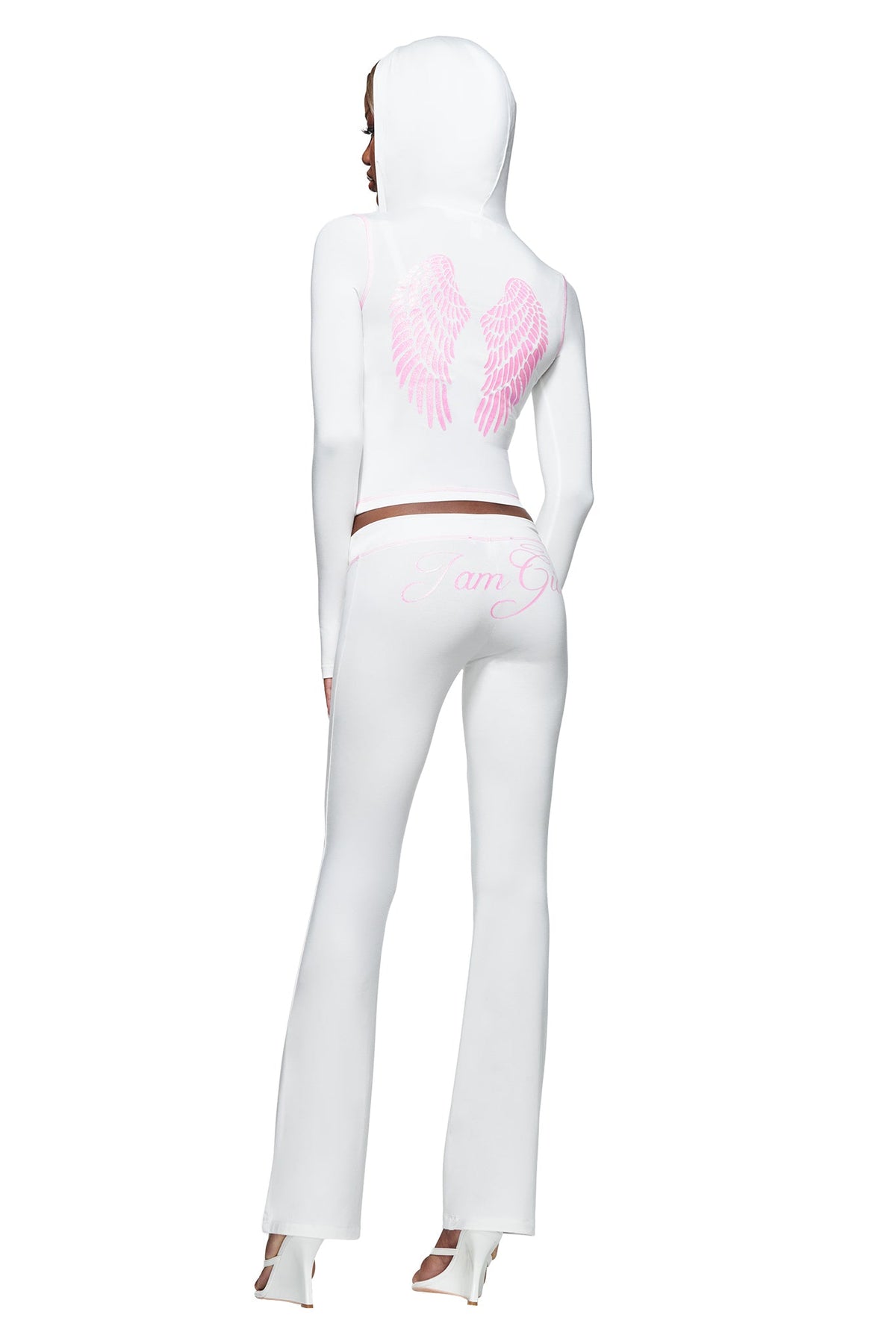 BLARE-hoodie met imitatiebontafwerking - wit