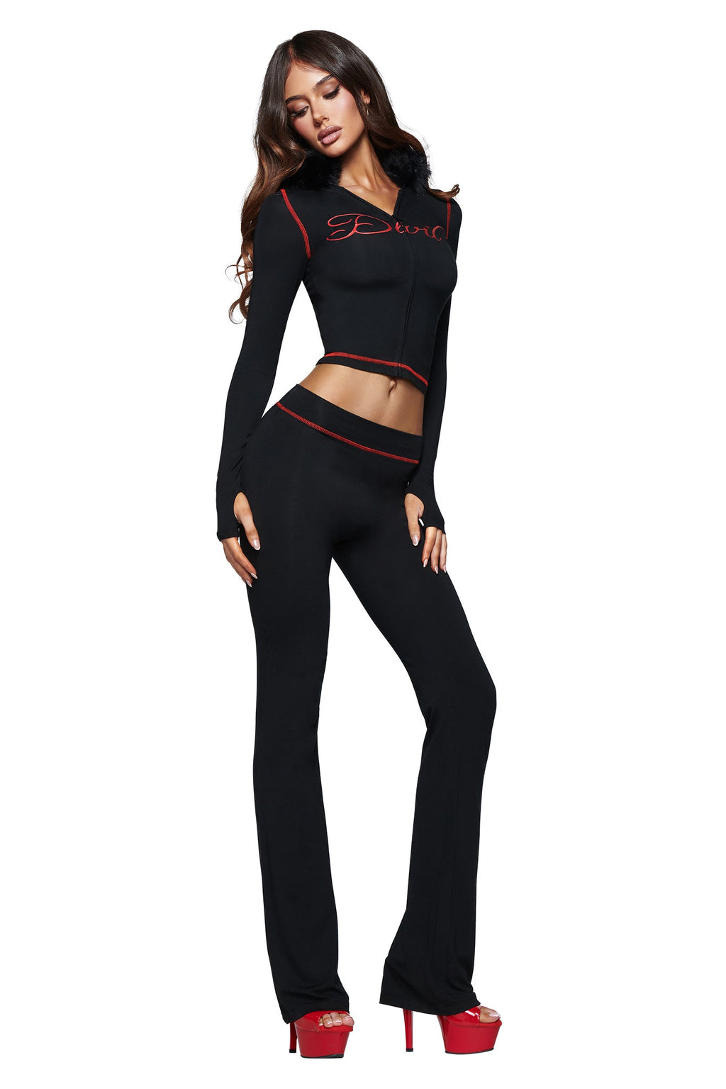 BLARE TRACKPANT - JET BLACK: DEVIL