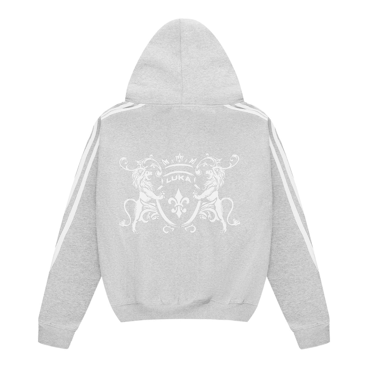 Zip Hoodie Striped - Gray