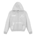 Sweat à capuche zippé rayé - Gris