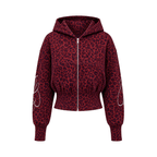 Graffiti Leopard Zip Hoodies