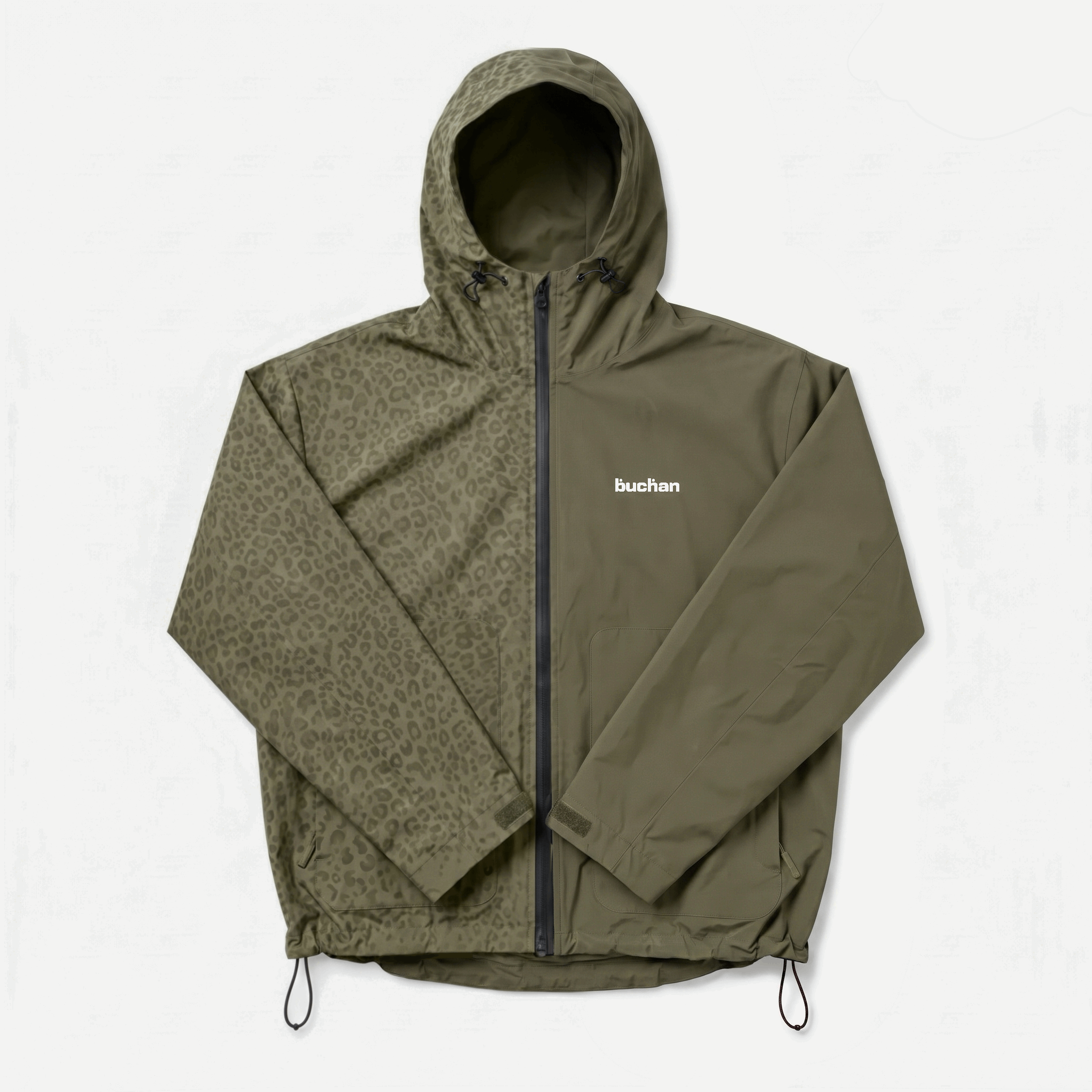 Water Reactive Cheetah Rain Jacket - Green
