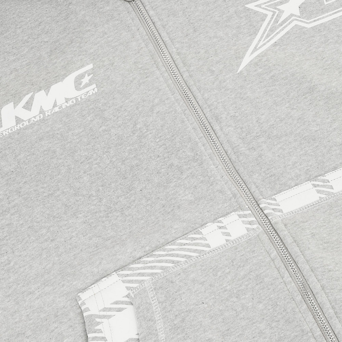 Zip Hoodie Striped - Gray
