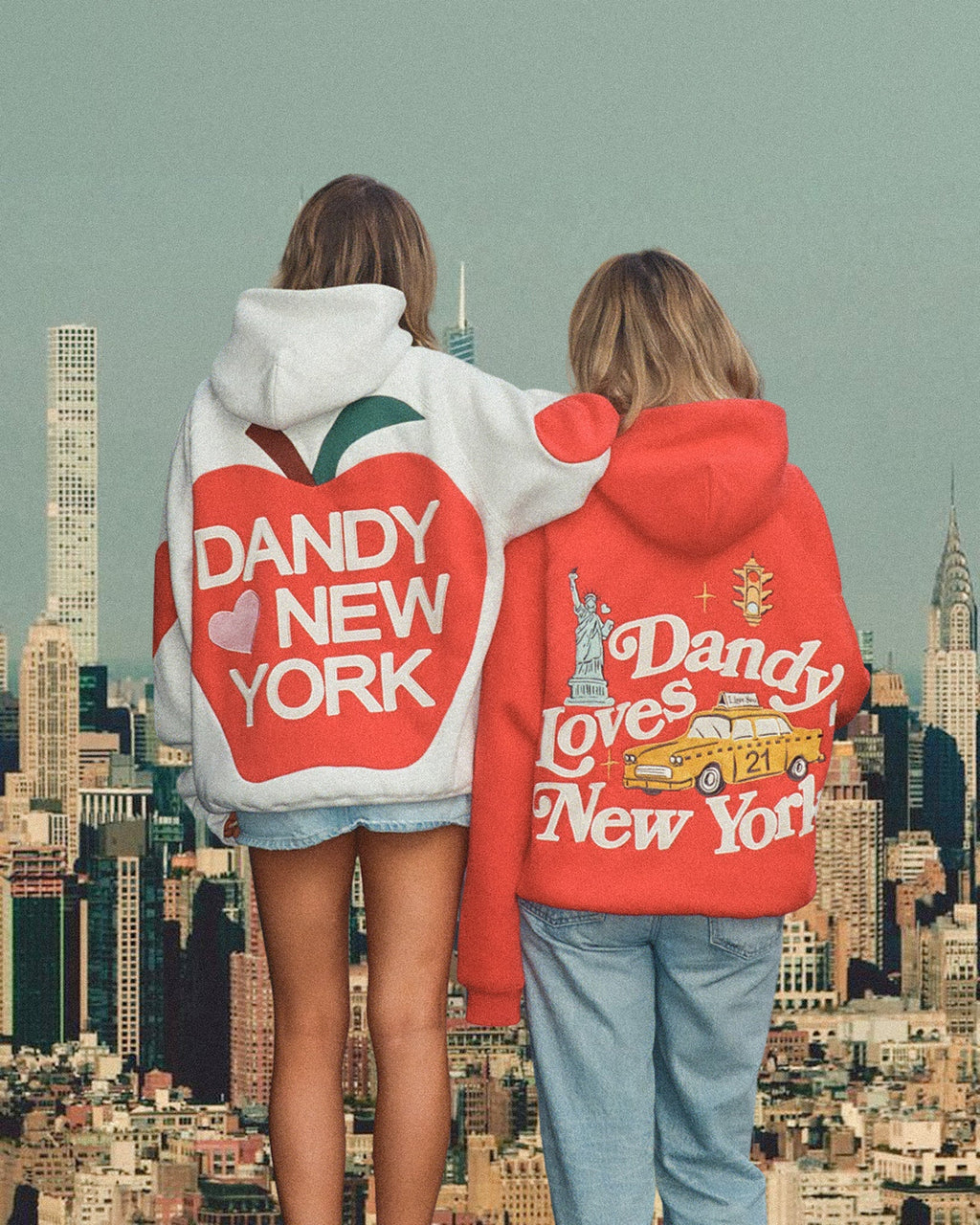 "New York" Oversized Lux Hoodie in Rot