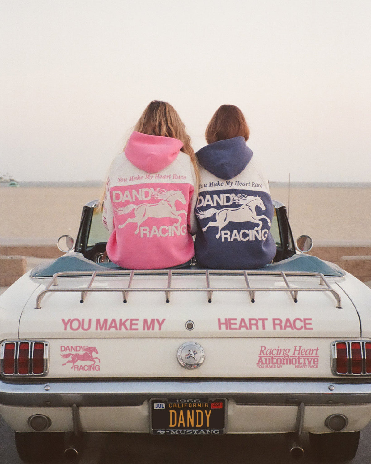 "Racing Heart" Oversized Lux Hoodie in Pink