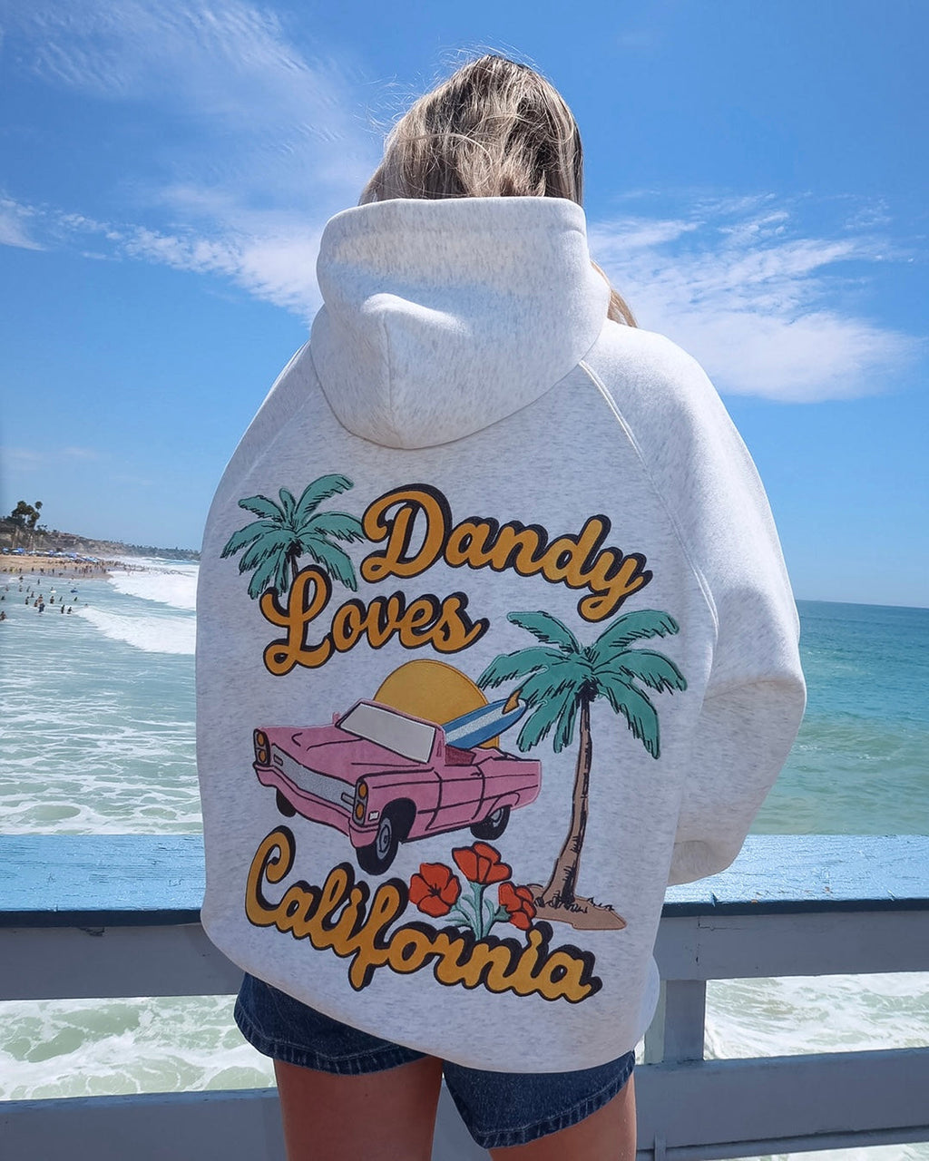 "California" oversized luxe hoodie in gemêleerd grijs