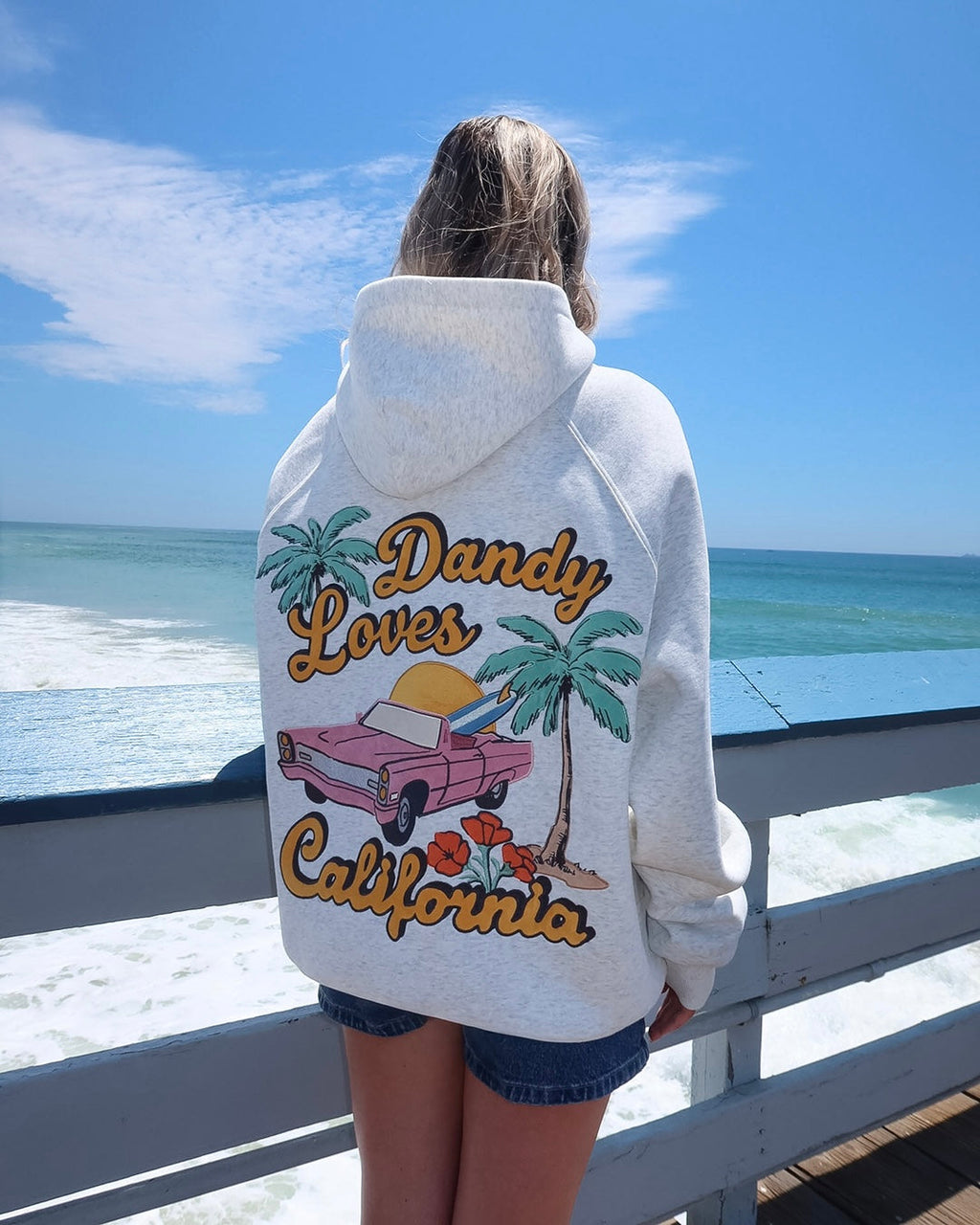 "California" oversized luxe hoodie in gemêleerd grijs