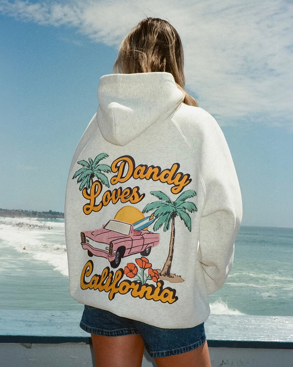 "California" oversized luxe hoodie in gemêleerd grijs