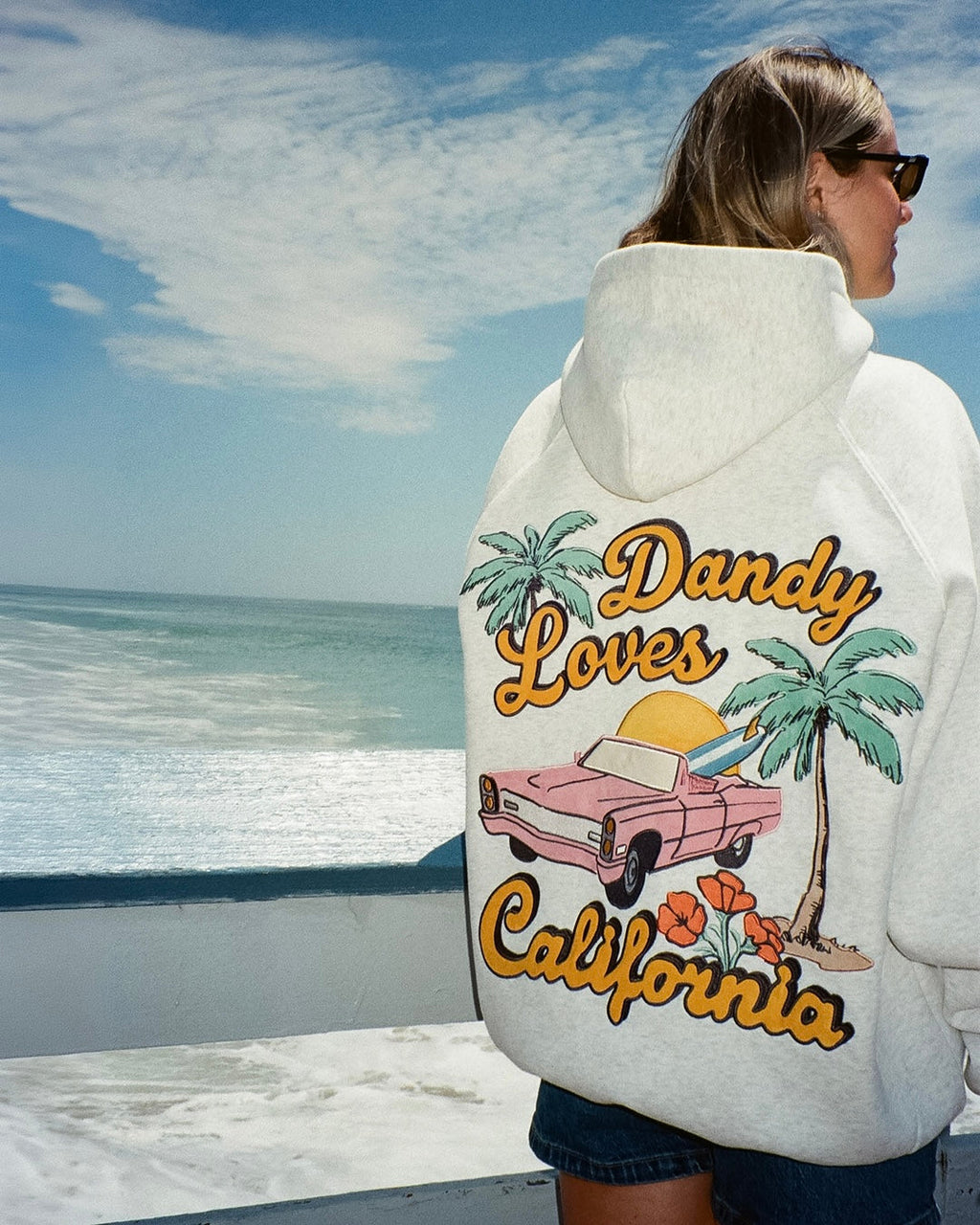 "California" oversized luxe hoodie in gemêleerd grijs