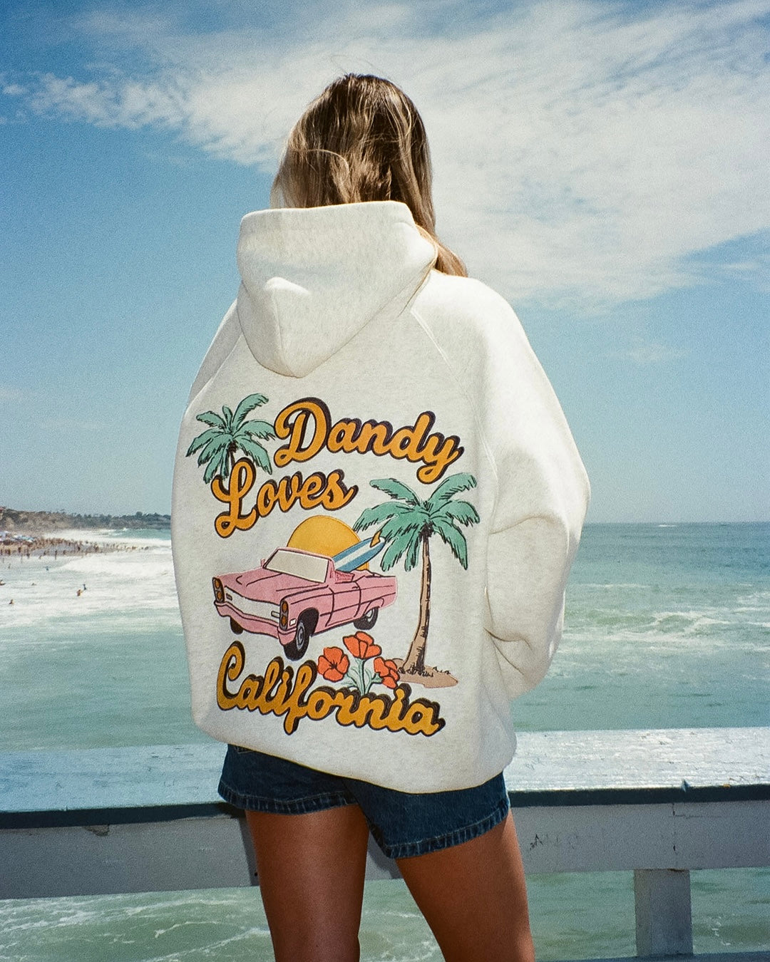 "California" oversized luxe hoodie in gemêleerd grijs