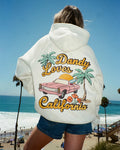 "California" oversized luxe hoodie in gemêleerd grijs