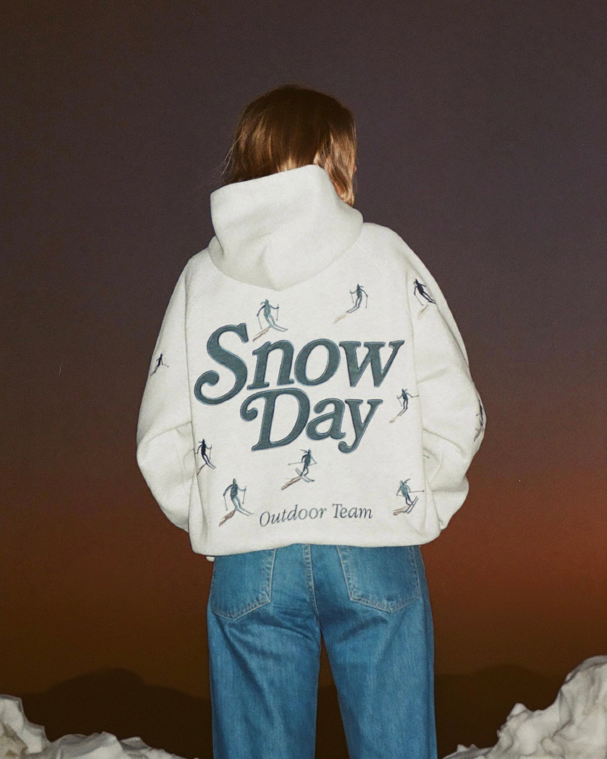 "Snow Day" Oversized Lux Hoodie in Heather Gray
