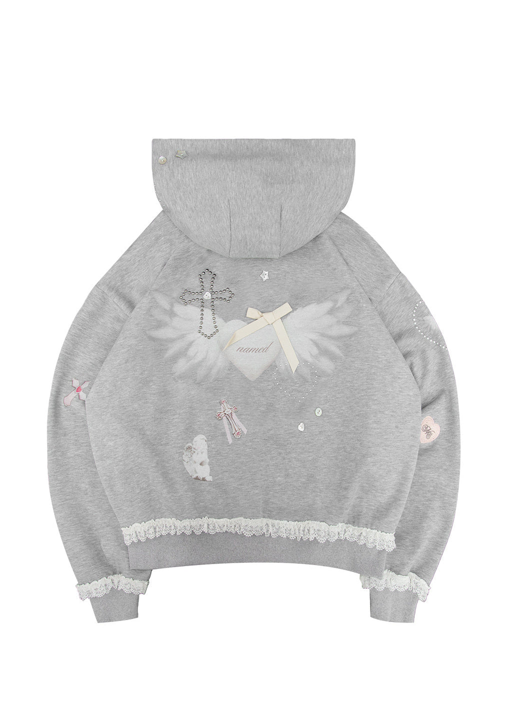 Felpa con cappuccio con zip WHISPER grigio mélange