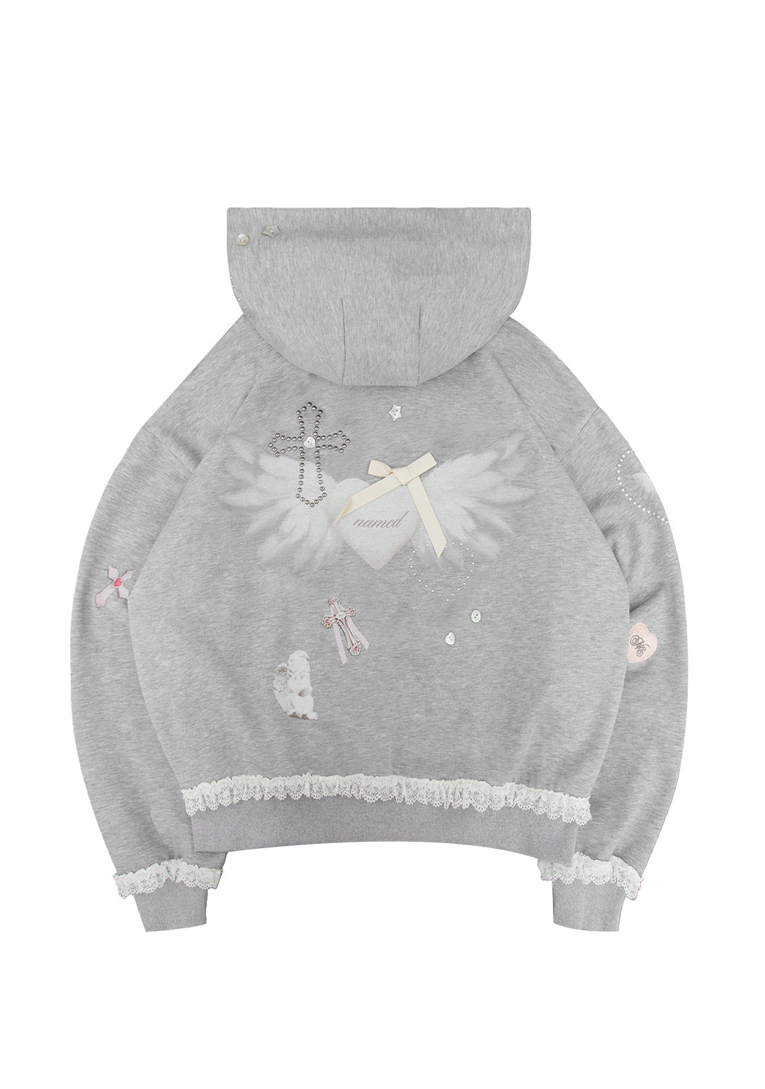 Felpa con cappuccio con zip WHISPER grigio mélange