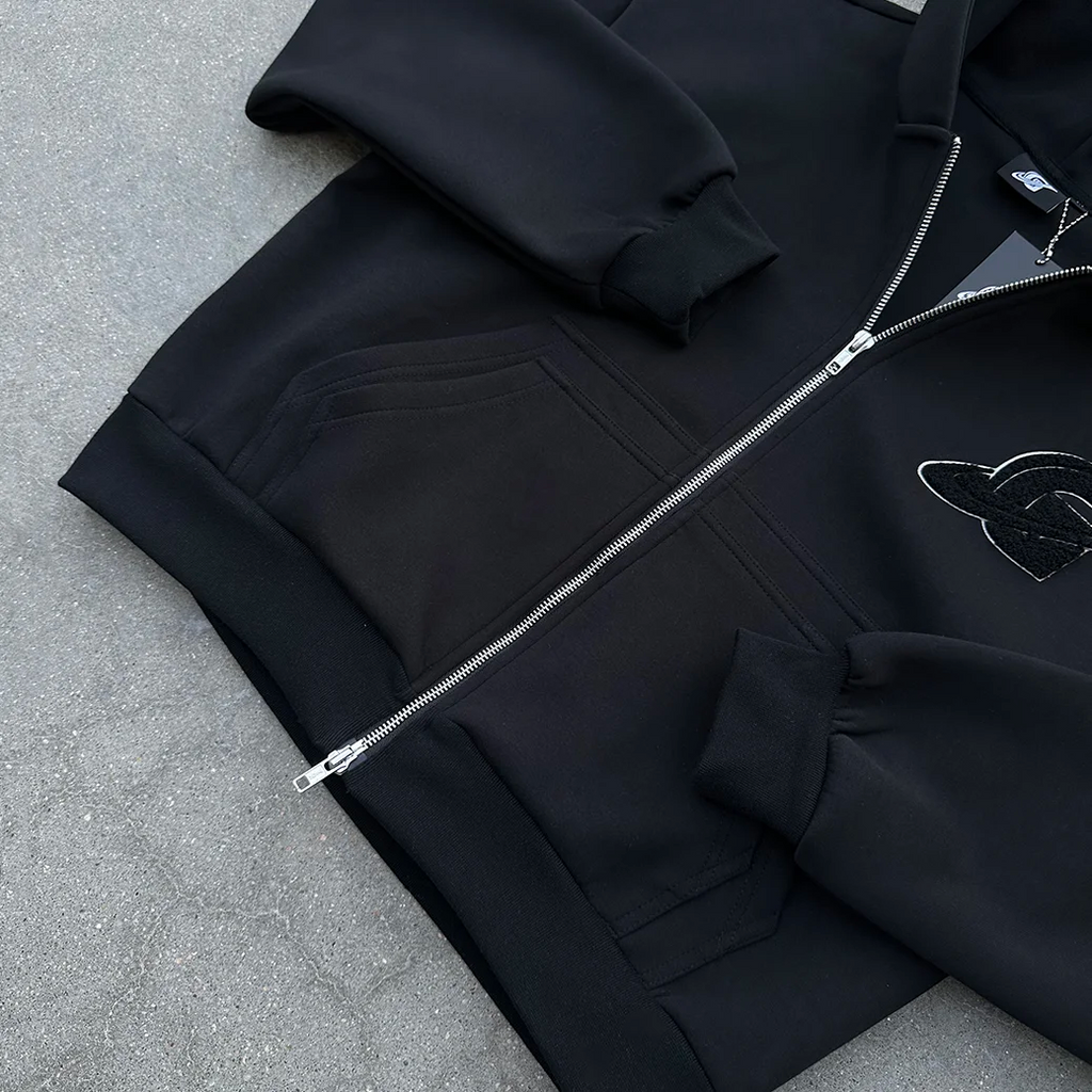 Sweat à capuche zippé Gopo noir